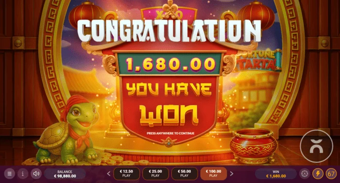 Fortune Tarta – bendras laimėjimas po Free Spins